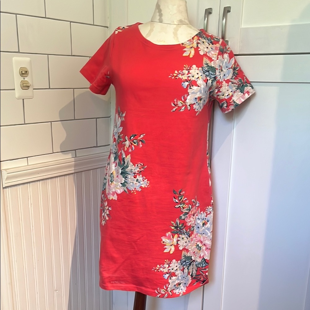 Joules Floral T shirt Red Dress